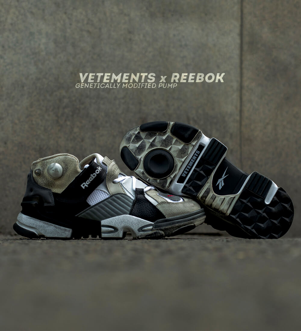 VETEMENTS x REEBOK GENETICALLY MODIFIED PUMP